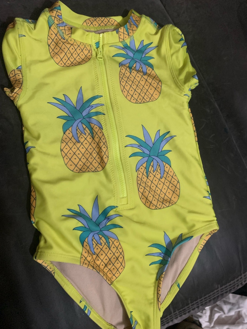 Tea Collection Girls' Lime Yellow Pineapple One-Piece Swimsuit